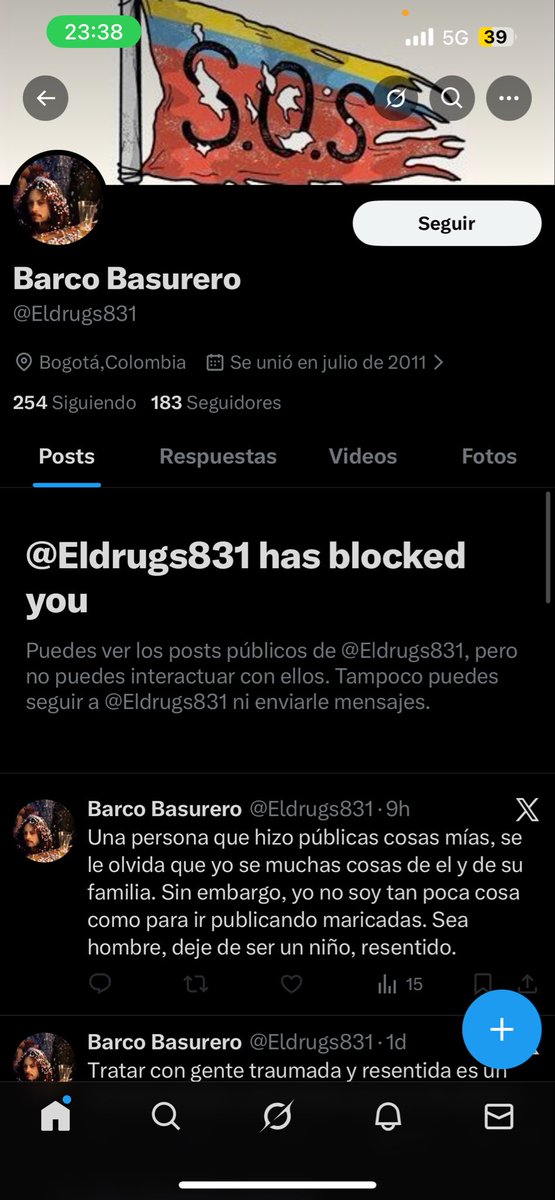 JAlejoMC's tweet photo. Me bloquea pa decir puras mentiras y no poderle refutar su parranda de mentiras, poco hombre que es y de eso si tengo pruebas, como todo lo que antes dije, si hay de que hablar hay que tener pruebas y argumentos no solo chismes malinterpretados… https://t.co/oqvEiPbKdJ