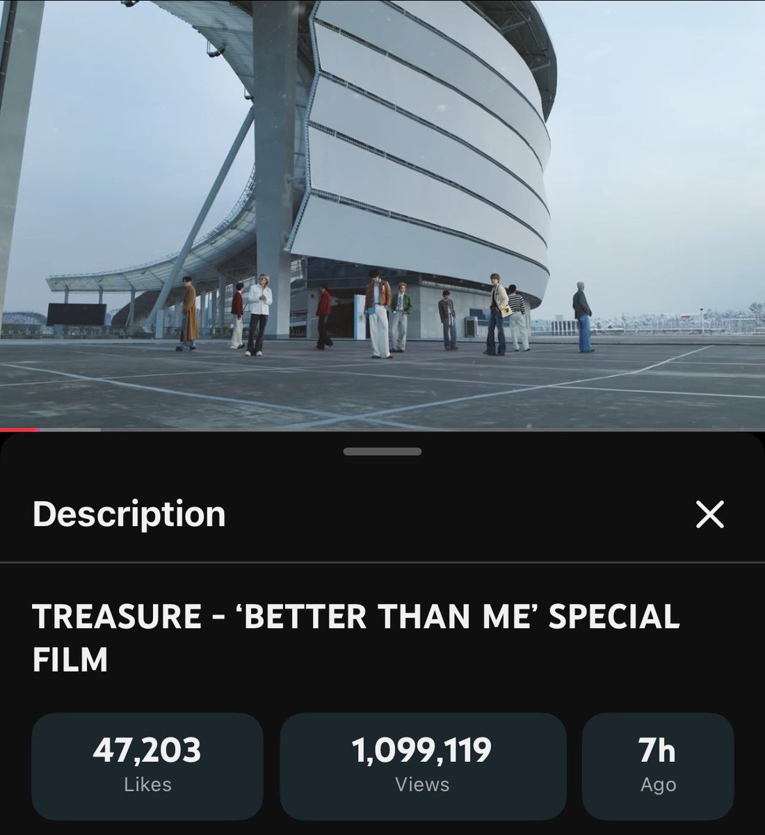 #TREASURE ‘BETTER THAN ME’ has reached 1M views and 47k likes after 7 hours on Youtube!

STREAM and ENGAGE:
youtu.be/e5llkCmysGY?si…