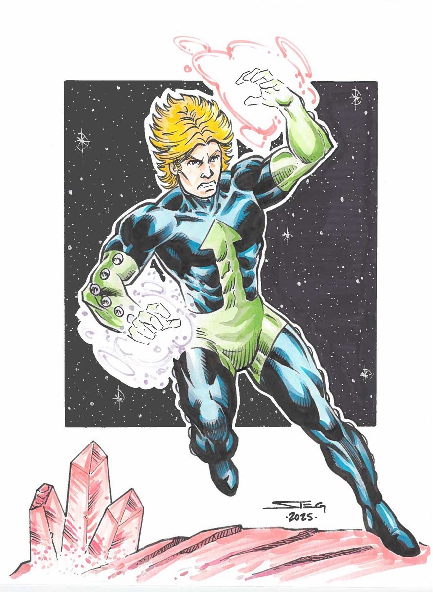 My commission of Element Lad by <a href="/markstegbauer/">Mark Stegbauer</a> from his charity benefit on behalf of Second Harvest cafurl.com/?i=32687 #MarkStegbauer #artcommission #SecondHarvest #charityart #ElementLad #JanArrah #Trom #LoSH #LegionofSuperHeroes #LongLivetheLegion #LegionofSuperHeroesart