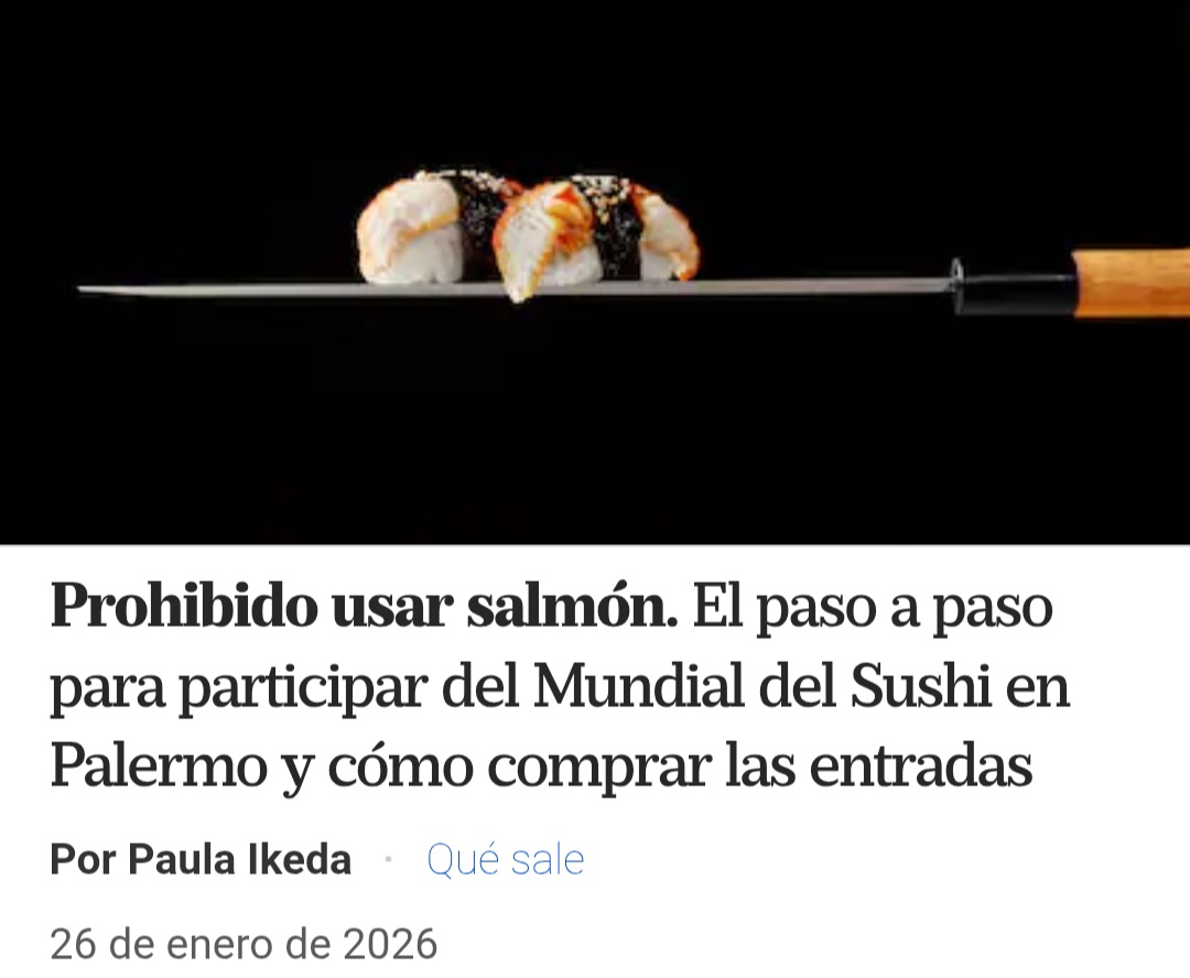 El paso a paso para participar del Mundial del Sushi 🍣 en Palermo y cómo comprar las entradas  lanacion.com.ar/que-sale/prohi…