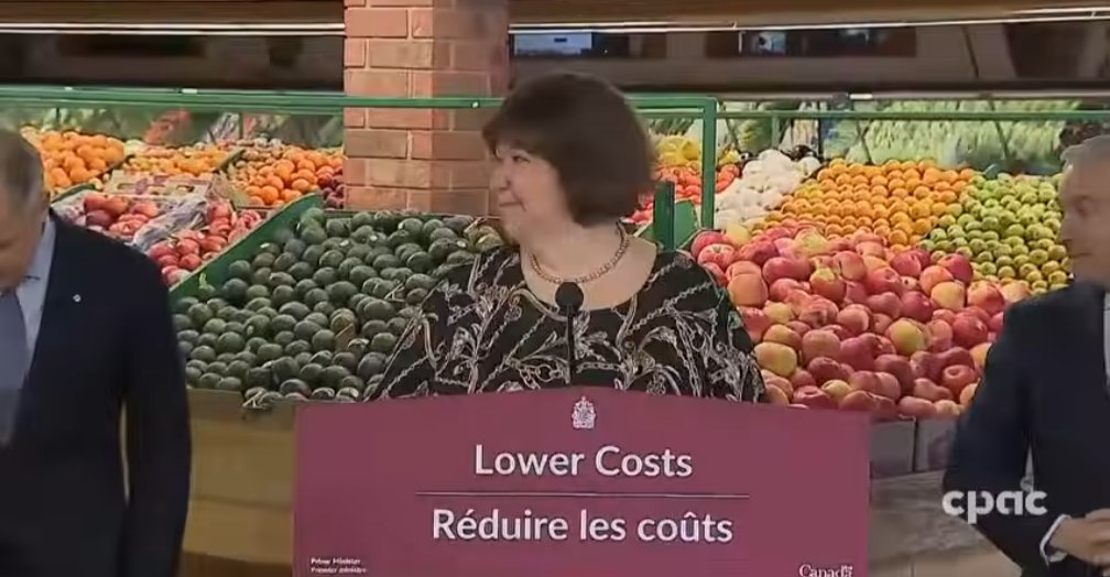 Mark Carney had the grocery store remove the prices behind him because oh how expensive groceries are in Canada

He's pulling the same exact stunts as Trudeau

Things are very bad in Canada and the Liberals are using Trump as a way to distract their citizens from it

It's evil