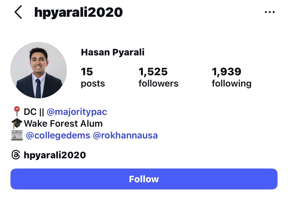 LauraLoomer's tweet image. Hasan Pyarali @hpyarali2020 has also locked down his Instagram account following my expose this morning. 

Why does @MajorityPAC have a Hamas supporter running social media for the @SenateDems?