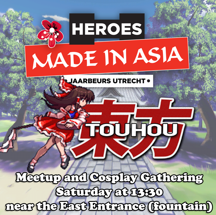IceWrenSolstice's tweet photo. Touhou fans and fellow Youkai! If you're attending #HeroesMadeInAsia don't forget to stop our meetup on Saturday at 13:30! In cosplay or just casual? You're all welcome! #HMIA #Touhou #Jaarbeurs #Utrecht #cosplay #meetup https://t.co/92bmHSWShg