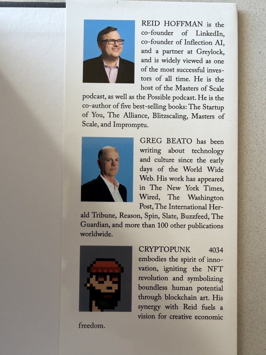MulletOnX's tweet image. This absolutely made my day. A customized book by @reidhoffman for my @cryptopunks. Can’t wait to start reading Superagency. Special thanks to @seanbonner.