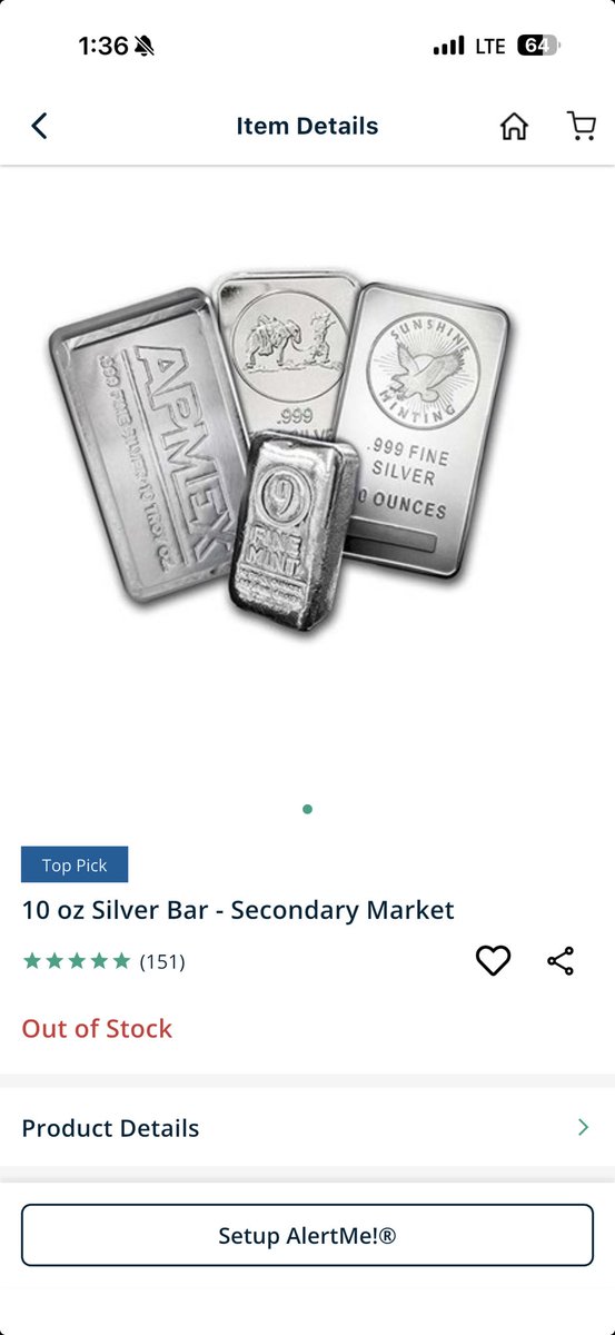 Apmex is out of 10 oz secondary #Silver 

Crazy.