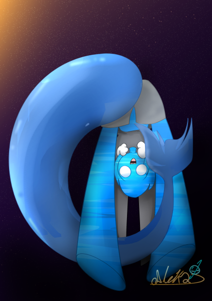 ale1ka's tweet photo. el Neptuno con cola   o(≧▽≦)o  #Neptuno #solarballs #solarballsfanart https://t.co/raJ4WlZCSk