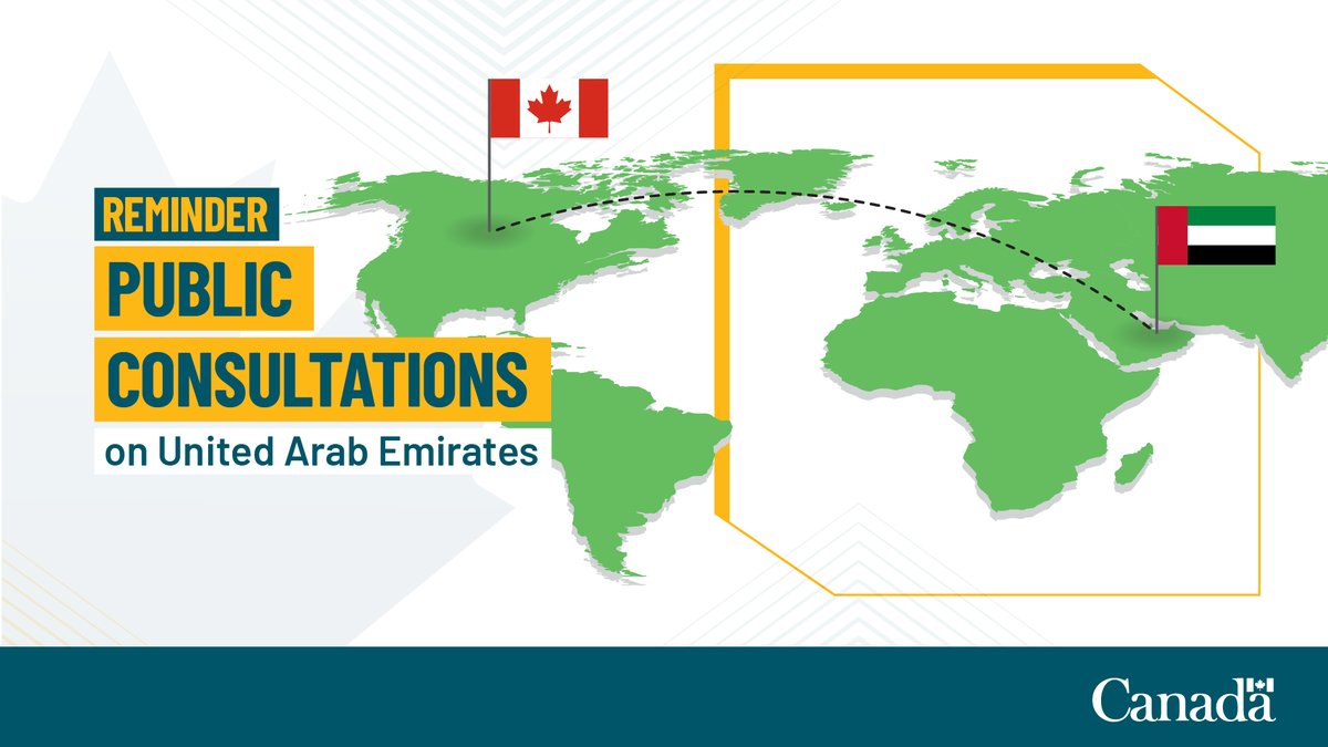 CanadaTrade's tweet image. Don’t wait! Share your views on a potential Canada-United Arab Emirates comprehensive economic partnership agreement. 🇨🇦🇦🇪

Feedback is accepted until January 27, 2026: international.canada.ca/en/global-affa…

#TradeDiversification #CEPA