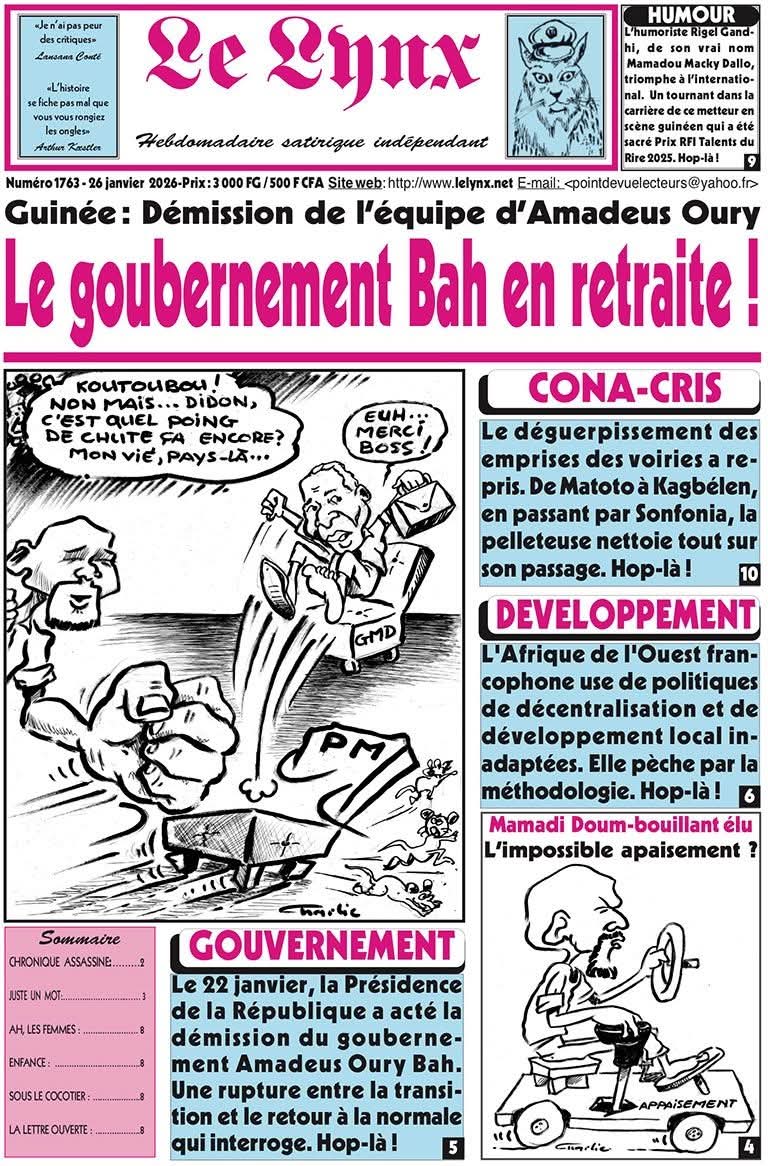 #Guinée : ma tribune est dans #Le_Lynx N°1763 (26 janv. 2026). 
«Pourquoi certains projets locaux échouent malgré les financements: le défi de la méthode ».Les financements ne suffisent pas: sans diagnostic, gouvernance, maintenance &amp; redevabilité, les résultats restent fragiles.