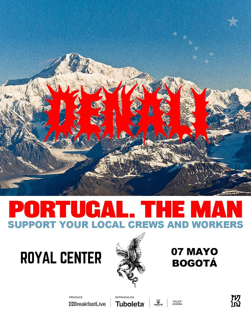 <a href="/portugaltheman/">Portugal. The Man</a> regresa a nuestro país con una alineación renovada...

No te pierdas este regreso luego de 6 años...

🗓️ 7 de mayo
📌 <a href="/RoyalCenter/">ROYAL CENTER</a> 
Pronto toda la info de boletería...

<a href="/BreakfastLiveCo/">BreakfastLive</a>