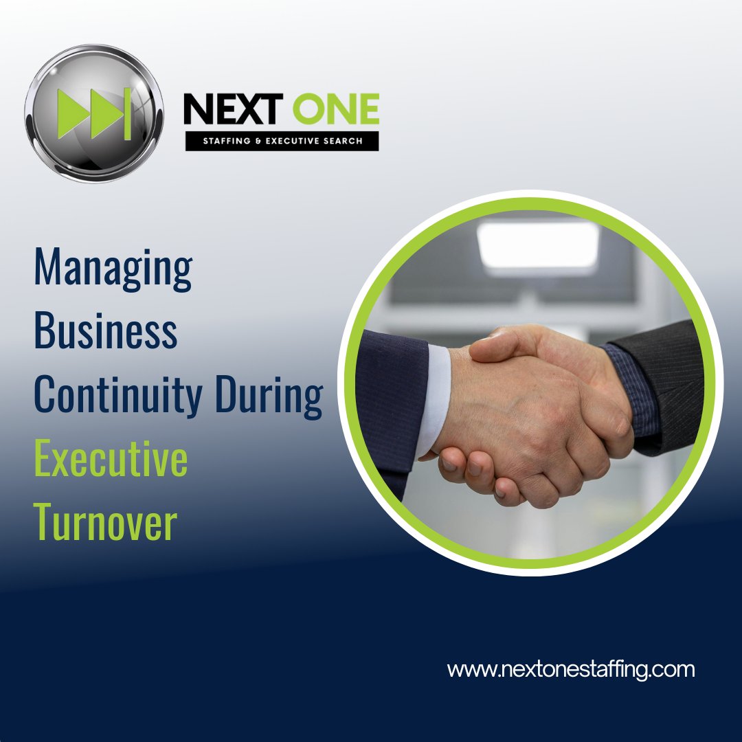 Executive turnover doesn’t have to disrupt momentum. With the right planning and leadership approach, organizations can maintain stability and protect business continuity during times of change.

#NextOneStaffing #ExecutiveSearch #LeadershipHiring