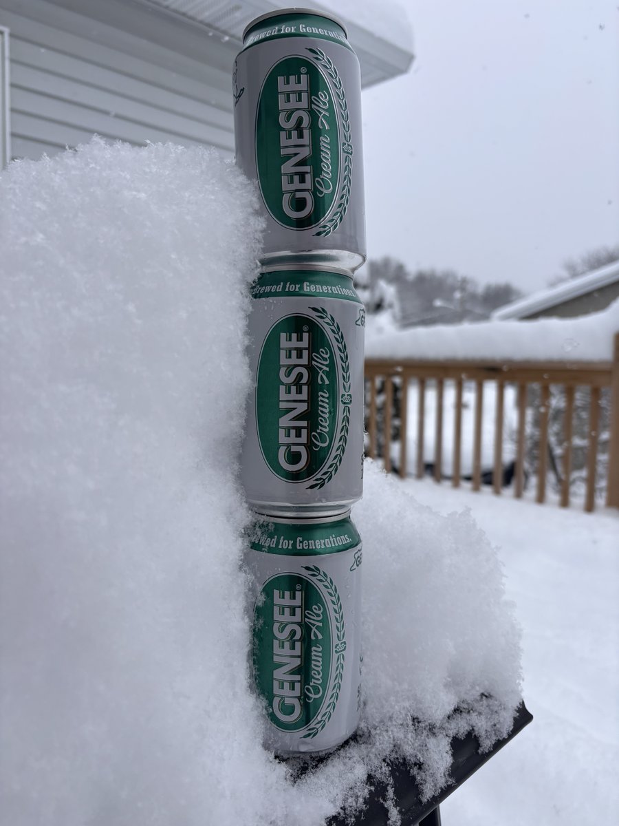 GeneseeBrewery's tweet photo. We're looking at a triple Cream storm, folks. We're gonna go ahead and drink these and remeasure later, just to make sure. https://t.co/GHIJDFCbLQ