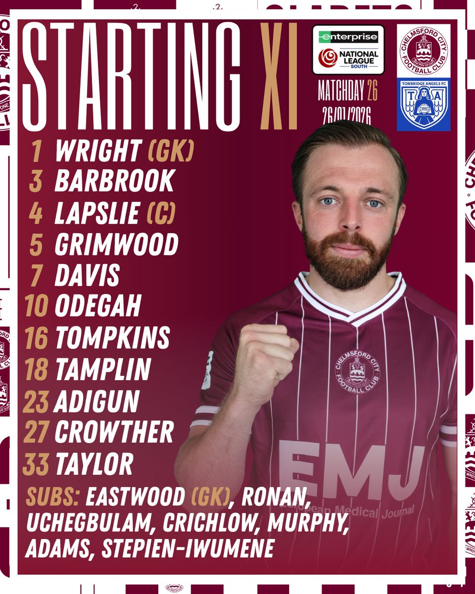 OfficialClarets's tweet photo. 𝐓𝐨𝐝𝐚𝐲'𝐬 𝐂𝐥𝐚𝐫𝐞𝐭𝐬 𝐓𝐞𝐚𝐦 👇

🔢 4 changes from Saturday
🥇 Lapslie makes his first league start
🔝 Taylor &amp; Odegah lead the line

#ClaretsTogether | #TheClarets https://t.co/PhqjklALxG