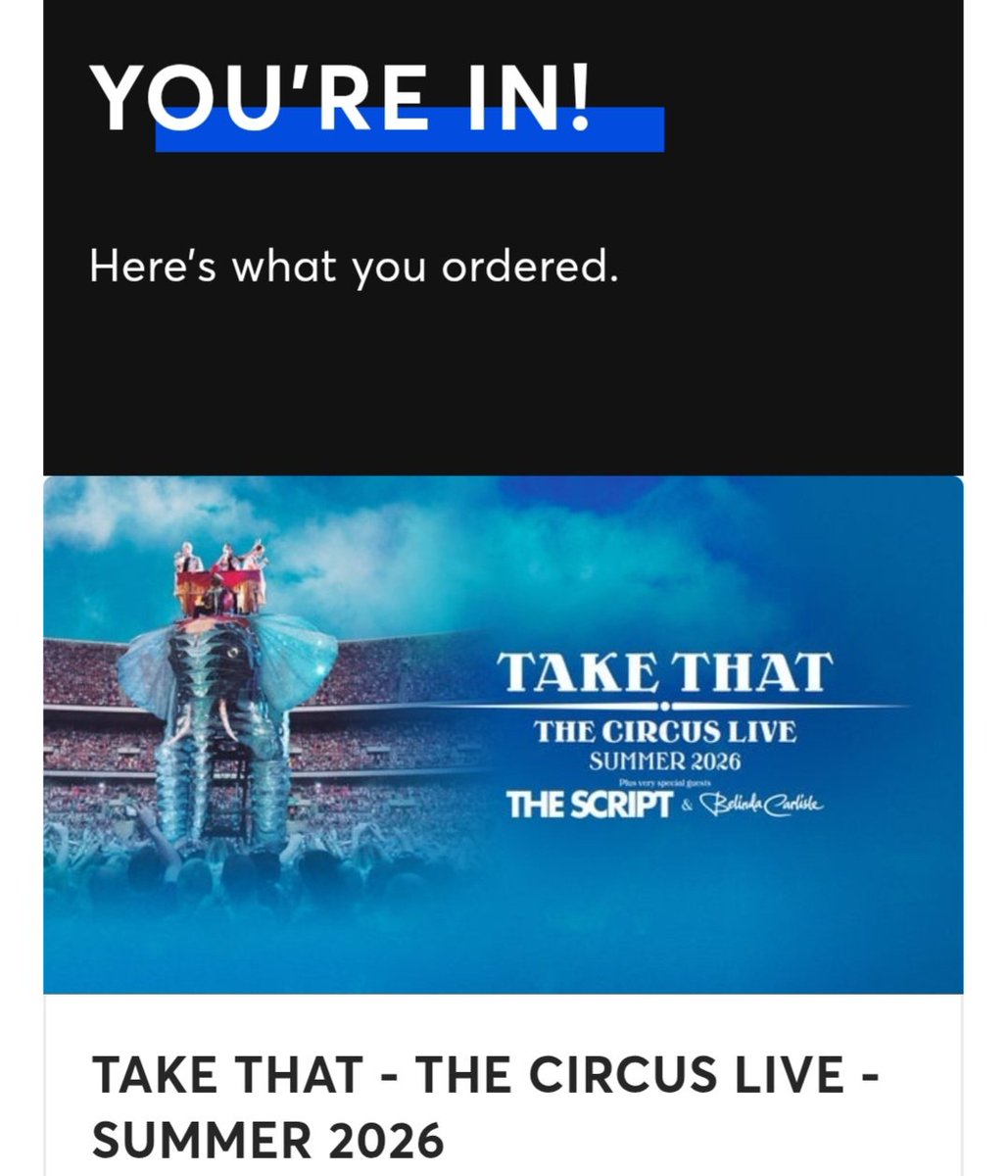 Impulsively booked tickets to take my mum to see take that and the script!!!!!!