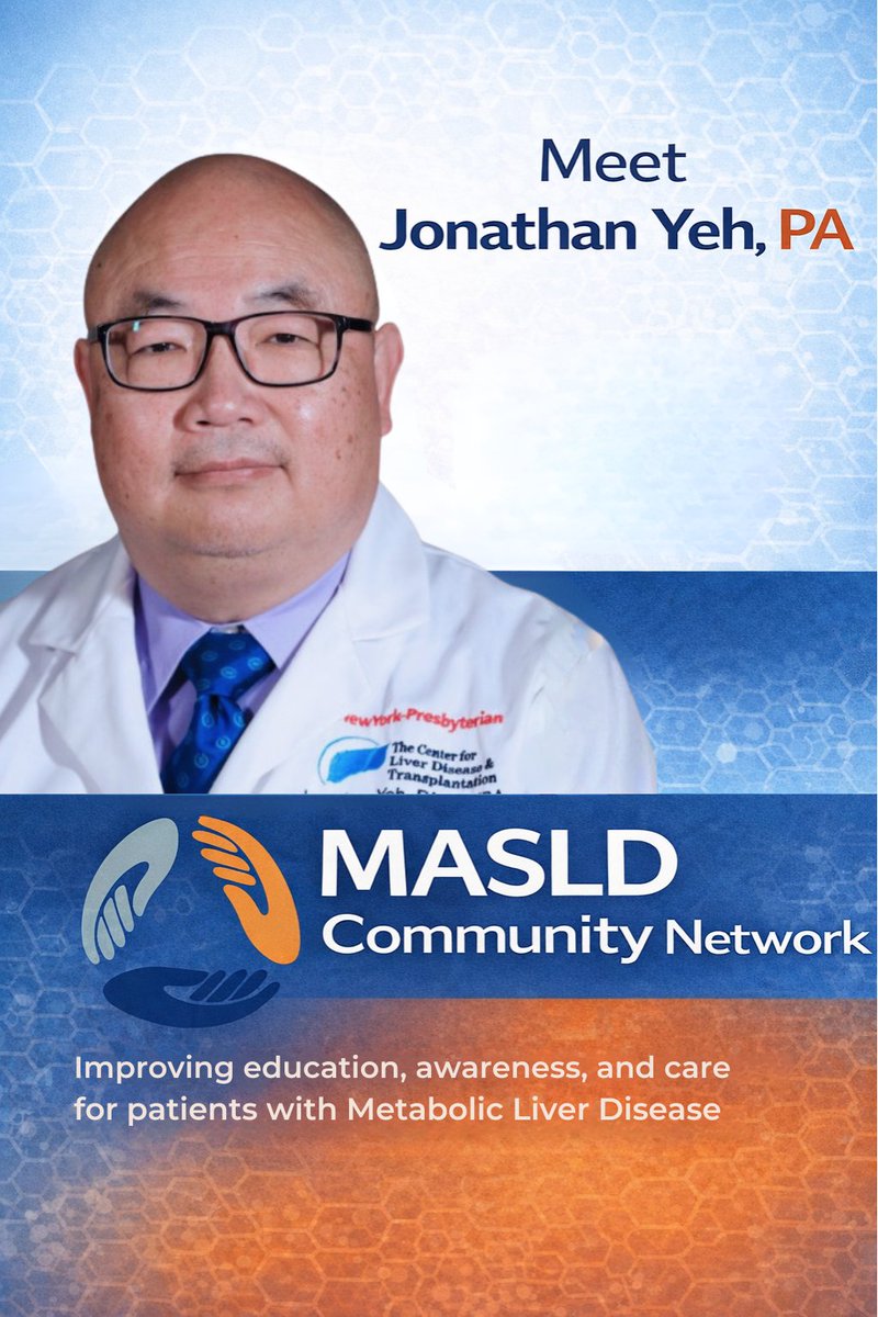 GastroHepAPP's tweet photo. Meet Jonathan Yeh, PA, a member of the MASLD Community Network, dedicated to advancing education, awareness, and better care for patients with metabolic liver disease!

Follow his profile to keep up with new content: https://t.co/mjBzoPLxTn https://t.co/WjsV8NqoU0