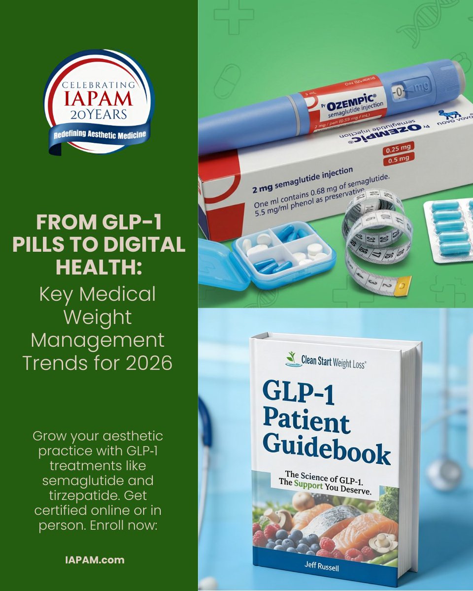 GLP-1 therapies continue to redefine medical weight management in 2026. 

🔗 Read the full article: iapam.com/2026-glp-1-med…

#GLP1 #MedicalWeightLoss #IAPAM #HealthcareTrends