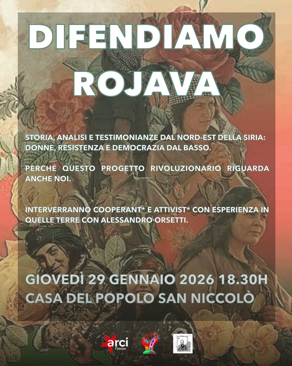 Difendiamo il Rojava- Arci Firenze - retekurdistan.it/2026/01/26/dif…