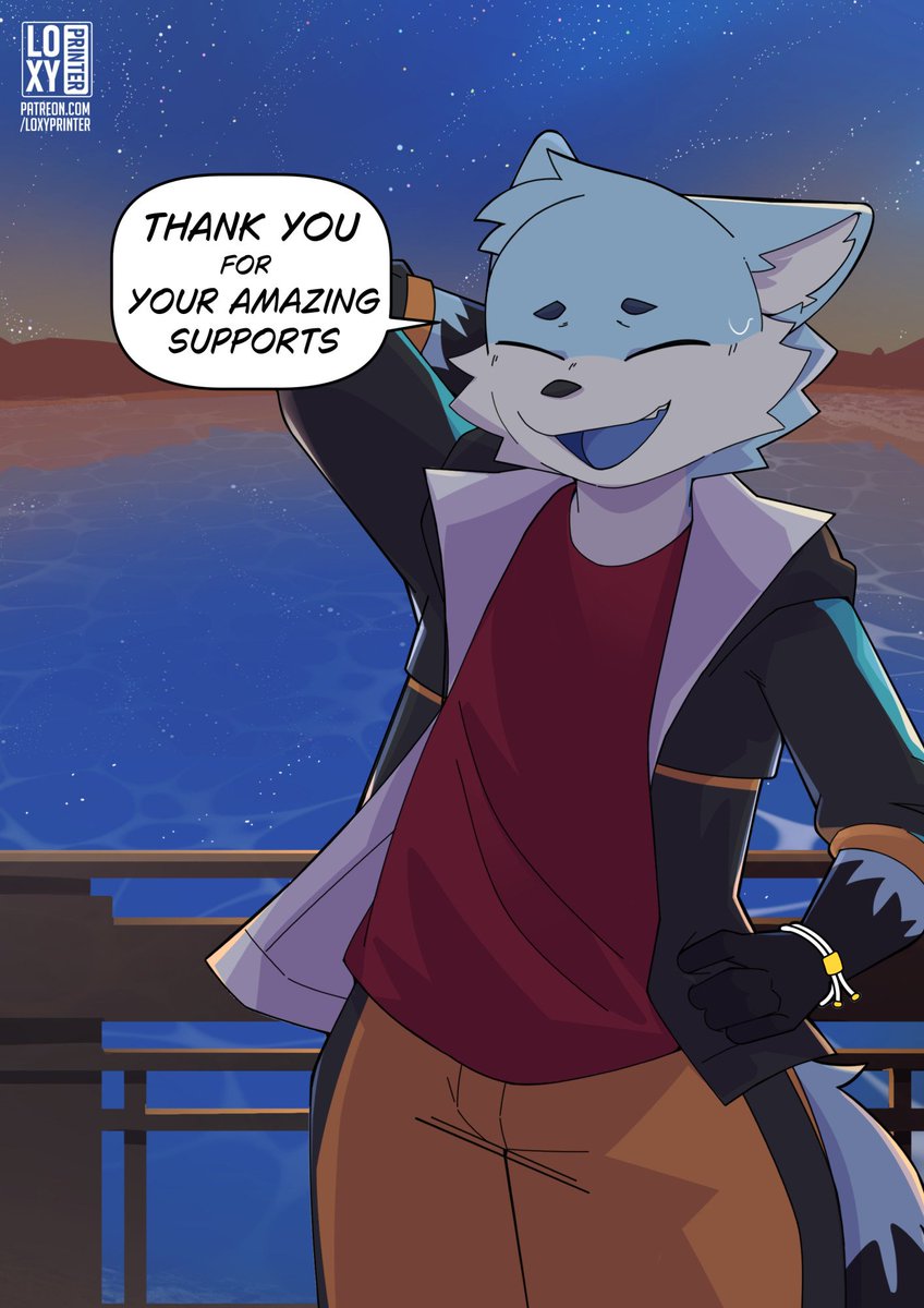 from all of your share, kind words and the commission 

has carried me this far

for that i am grateful to be given this community of people that enjoy my stuff and i want to make more content to be enjoyed by you !

 thank you for all the support !