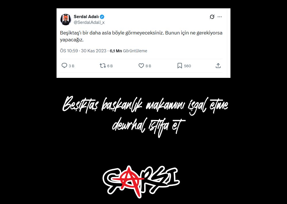 Serdal Adalı derhal istifa et!  #Beşiktaş