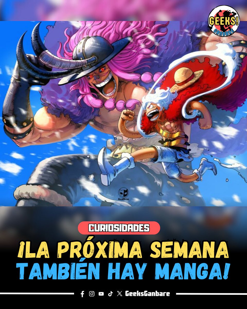 ‼️Buenas noticias: Después del capítulo 1172 del Manga de One Piece que sale está semana, la próxima semana, ¡también hay Manga! 

#ONEPIECE