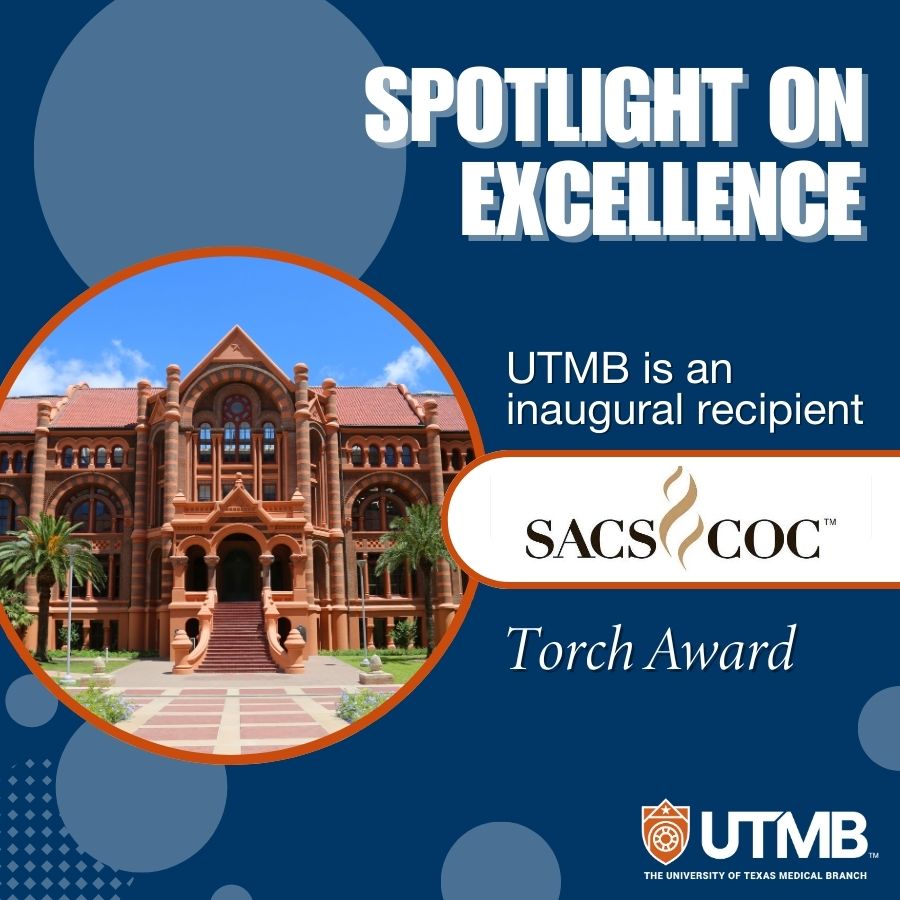 UTMBProvost's tweet image. We are very proud to share that UTMB is an inaugural recipient of a Southern Association of Colleges and Schools Commission on Colleges Torch Award. UTMB is recognized in the post-college outcomes category for several indicators. 

Read more: utmb.us/f1q