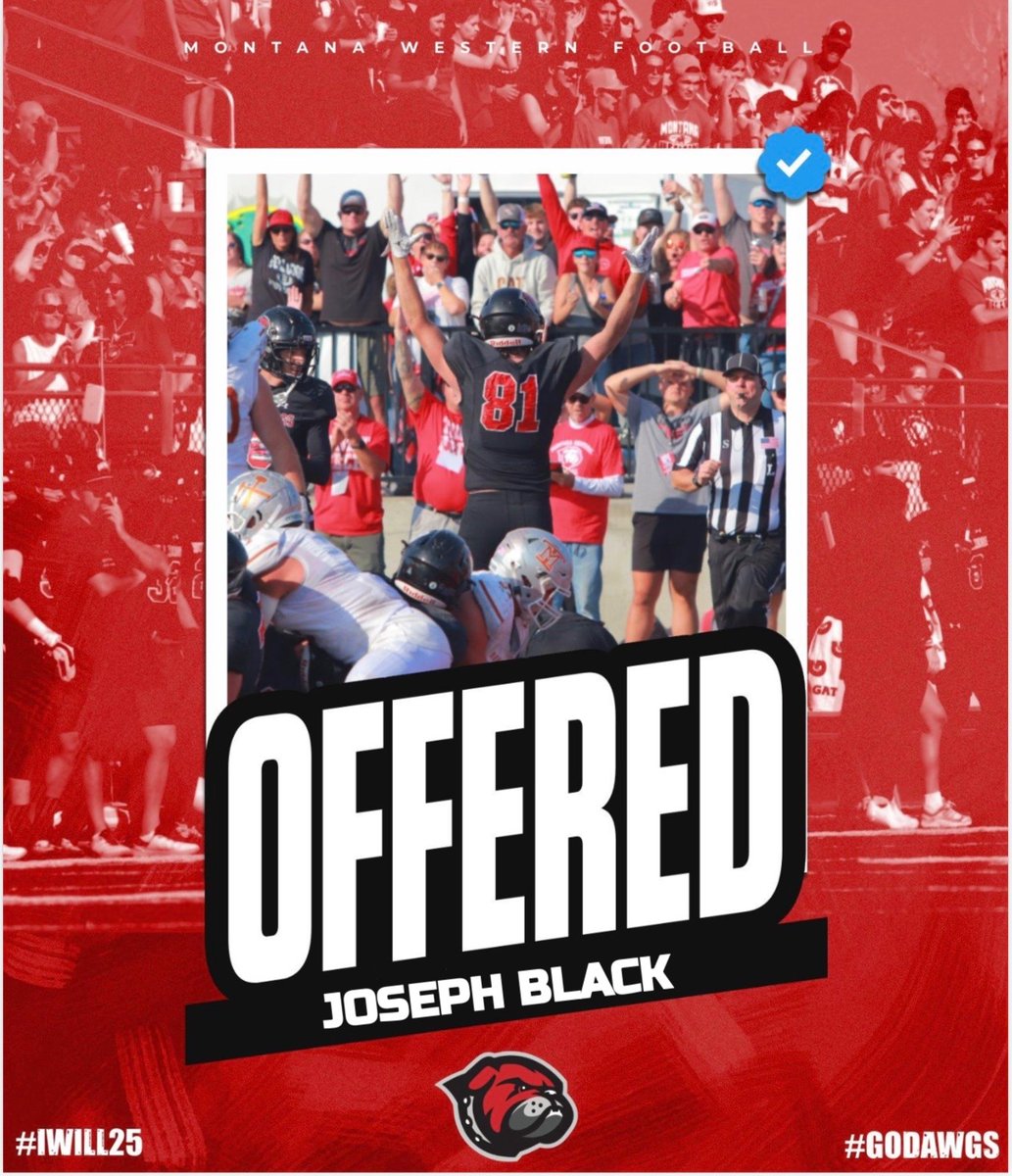 After an incredible visit, I am very blessed and excited to announce I have received my 9th official offer to play collegiate football at the University of Montana Western! <a href="/CoachJed_UMW/">Coach Heffernan</a> <a href="/UMW_Football/">University of Montana Western Football</a> #believe #AGTG