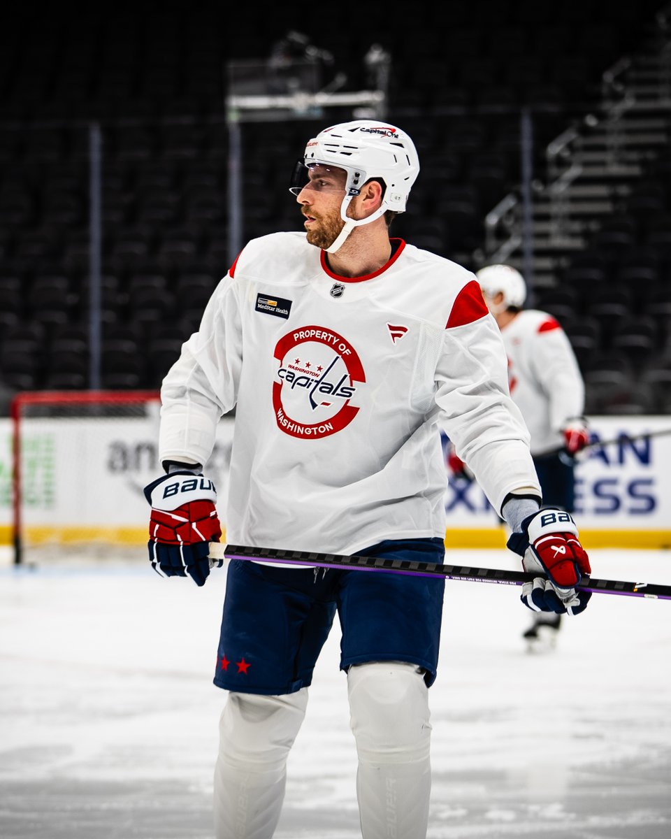 Capitals's tweet image. So much snow, even Dubie is wearing white
