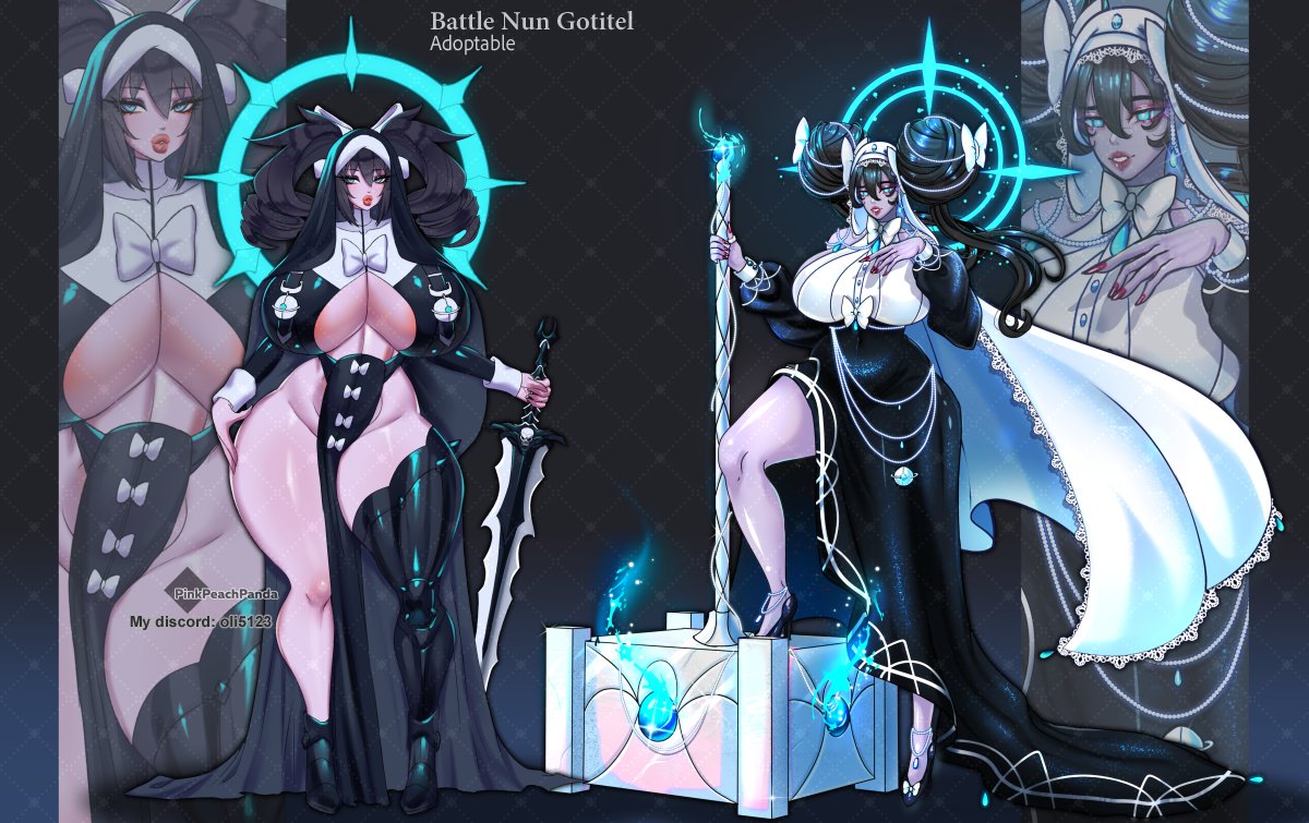 I hope you need two beautiful girls to exorcise the demons?~😇
Collaboration with <a href="/NieienA/">Nieien_Art_🔞</a> 💕💕💕
#pokemon #Gotitel #Gothorita #artmoot