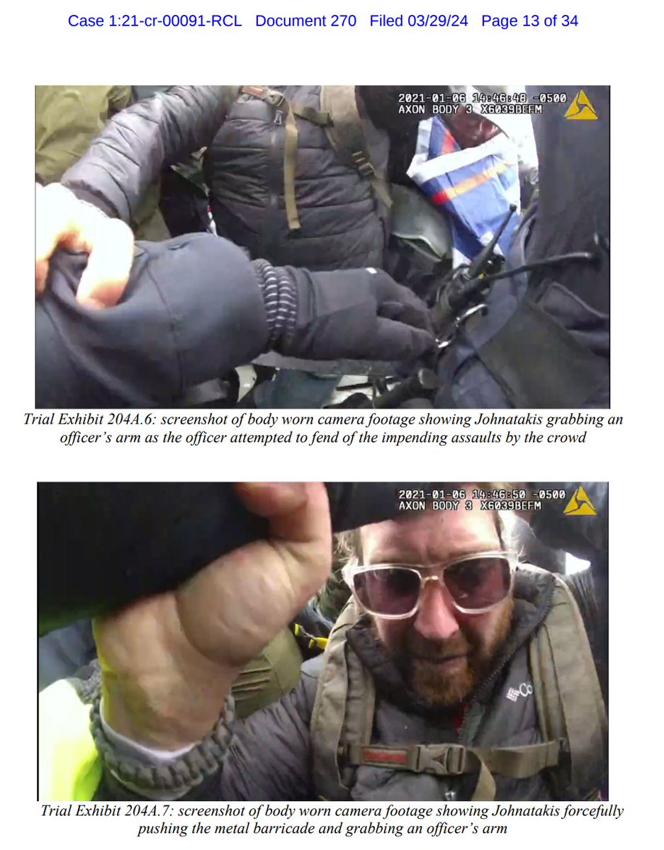 For context, this level of physical contact against a federal law enforcement officer on January 6, 2021 resulted in a Felony conviction for Taylor Johnatakis under 18 USC 111(a)(1) - Assaulting, resisting, or impeding certain officers or employees.