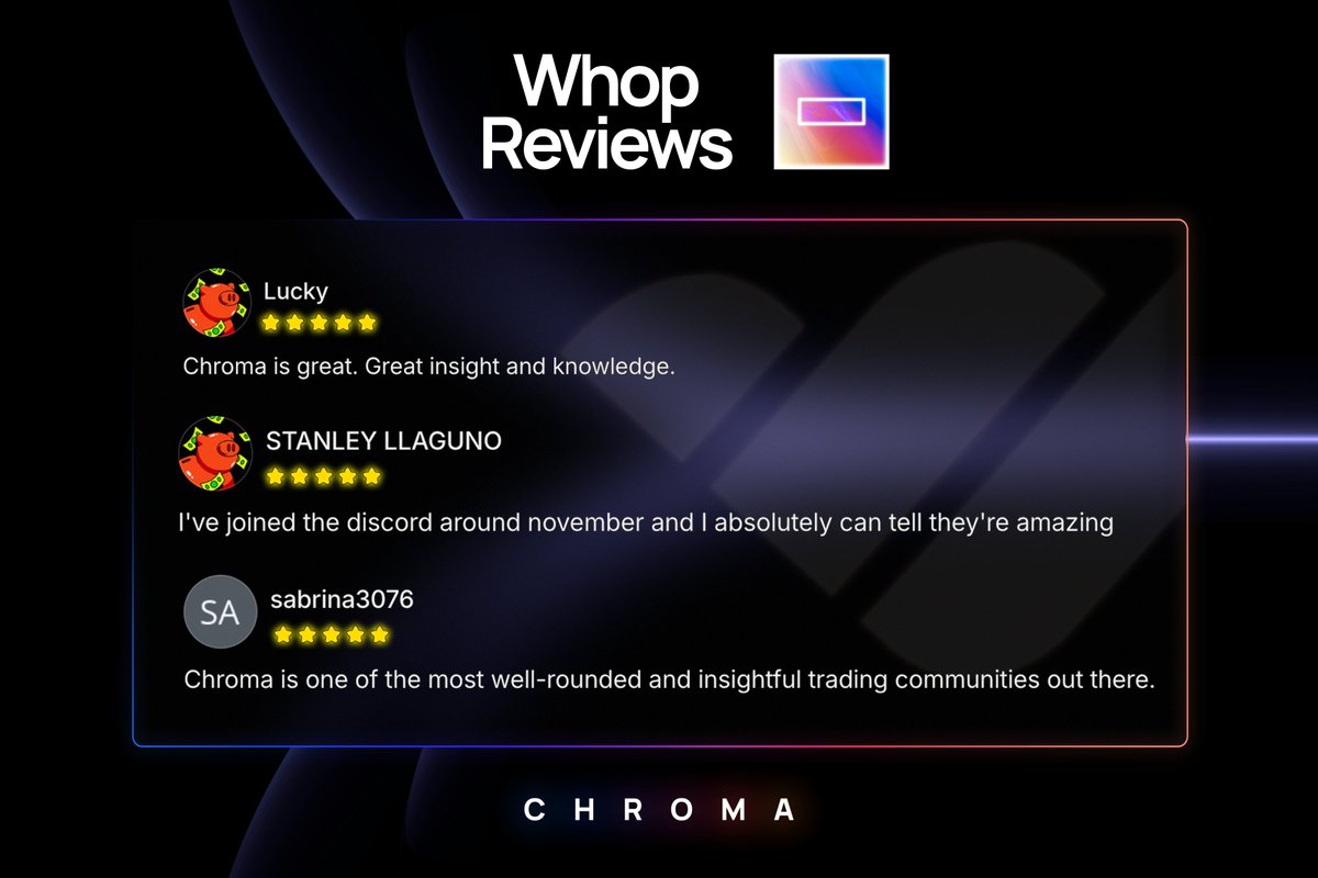 Chroma_Trading's tweet photo. Reviews that speak for themselves ⭐

Don't spend 2026 hopping between subpar groups

Join one group and make it count

#ChromaTrading https://t.co/CyE60VIVT0