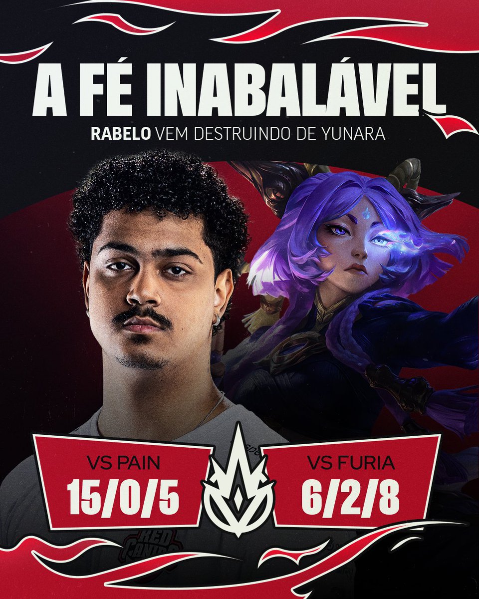 CBLOL's tweet image. O @rabeloxv mostrou que TEM essa Yunara!

Até aqui, são duas vitórias marcantes na Copa #CBLOL com a Fé Inabalável, com direito a um Penta Kill 🔥
