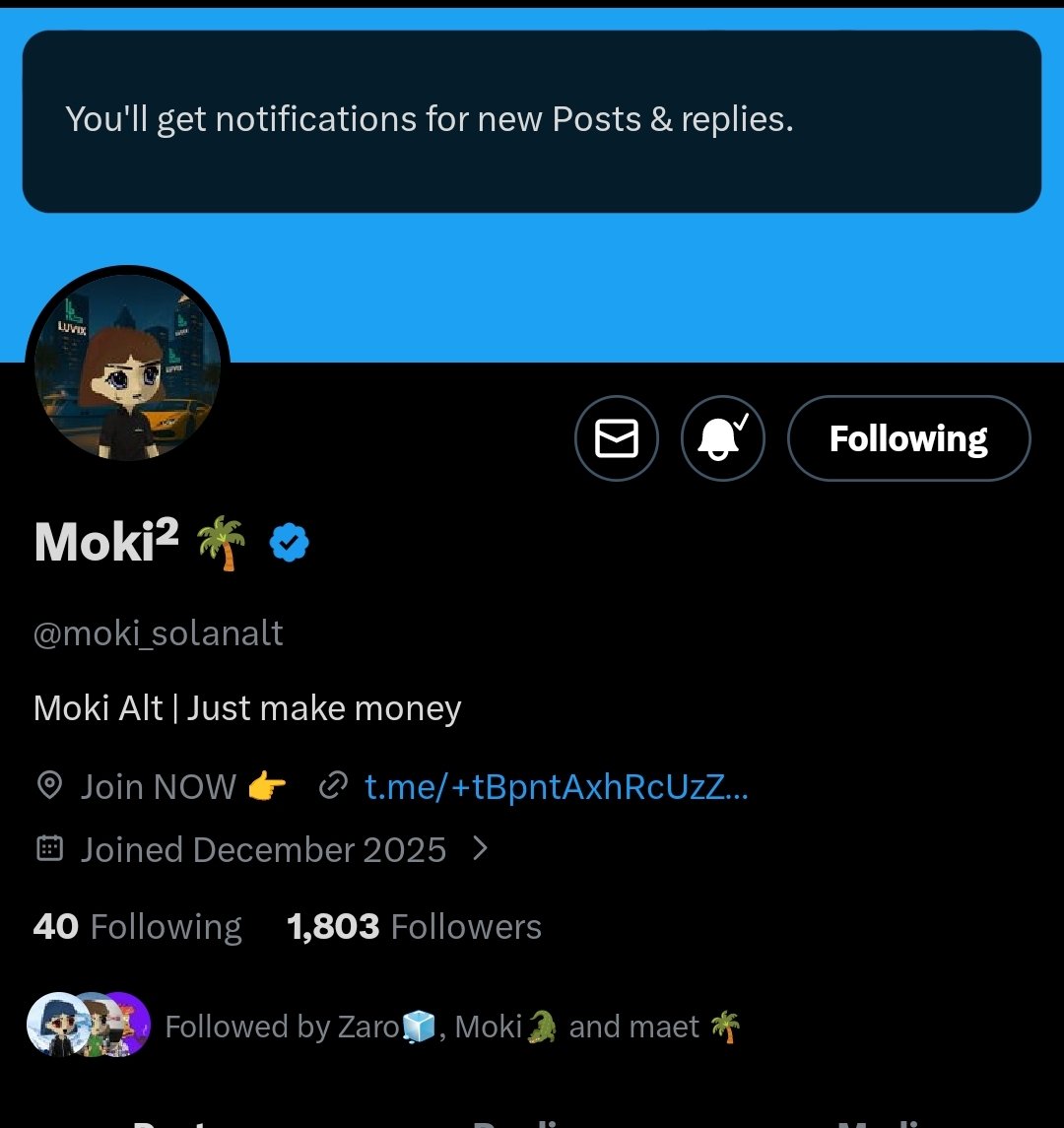 <a href="/moki_solanaa/">Moki🐊</a> <a href="/moki_solanalt/">Moki² 🌴</a> Hey <a href="/moki_solanaa/">Moki🐊</a> 

Been one of your actives for a long time, but my engagements get buried 😥

I hope you notice me this time 🙏🏾 

Done all tasks. 

GL to me 🤞🏾

BPdorNvQhD4TaxWWgj2rGyzjjKX4zybGew79V8TyEr8B