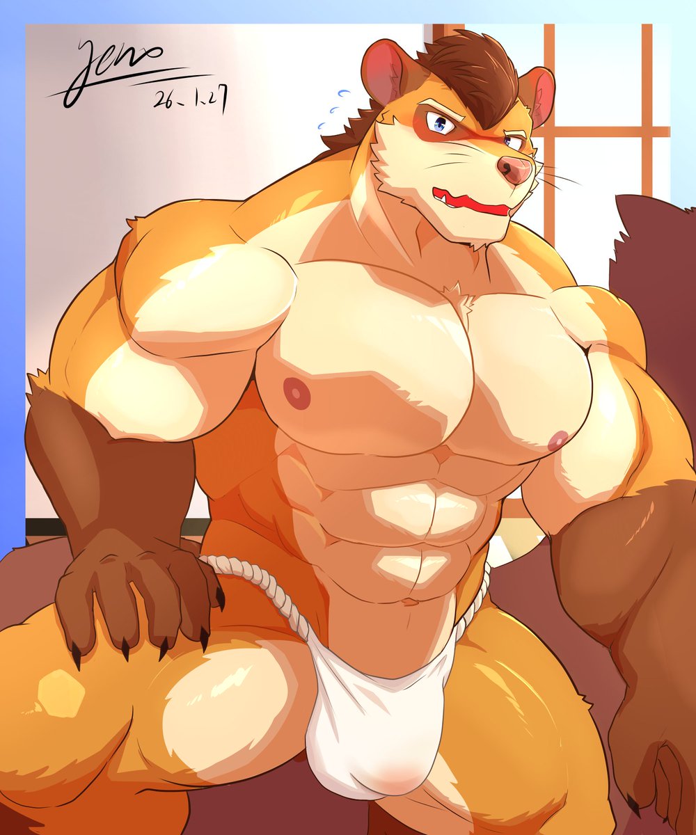 早安😳。  （1/27）
#XXLWOOFIA  #xxlwoofia  #XXL猛漢町  #xxl漢気二丁目  #furryartist #furryart