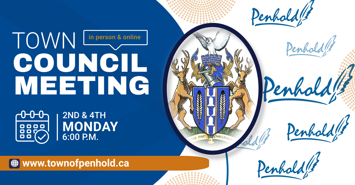 Town of #Penhold Regular Council Meeting will be held tonight, Monday January 26, 2026. 
Town Council  meetings begin at 6:00 p.m. and are open to the public to attend in person OR via livestream.   
You can livestream the meeting using the link below:
townofpenhold.ca/p/council-meet…