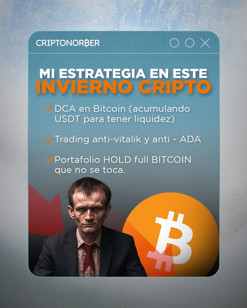 criptonorberbtc's tweet photo. •El invierno se acerca y es importante definir la estrategia a seguir. Y vos, ¿ya sabes qué harás en este
Bear Market? 👀🚨

#bearmarket #estrategia #antivitalik #antiada #trading https://t.co/bK9syzhLyB