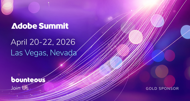 abhinitb's tweet photo. Sponsorship announcement! Bounteous is proud to be a Gold Sponsor of #AdobeSummit 2026 in Las Vegas. We can't wait to talk what’s next in marketing, creativity, and AI. https://t.co/eTQPwd0IFS https://t.co/ShIEj9uAa8