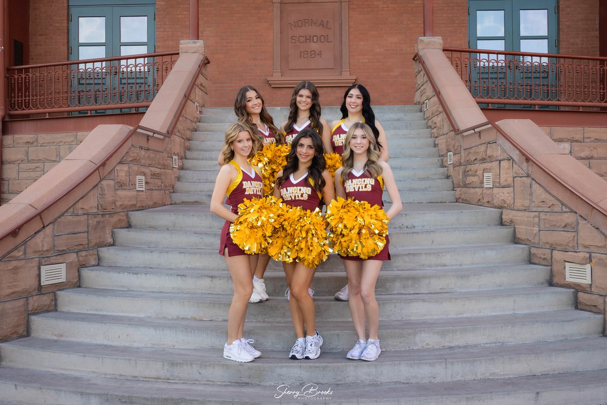 PhotosbySherry's tweet photo. So proud to capture the ASU Dancing Devils together. These team photos are all about unity, confidence, and the energy that makes being a Sun Devil unforgettable. Forks up to this amazing squad! #ASUSpirit #forksup #sundevil #oldmain #chandlerphotographer #asudancingdevils https://t.co/W3bv7yAX2Z