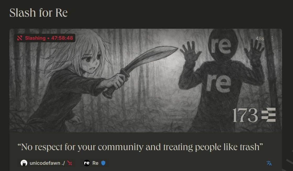 unicodef1wn's tweet image. I slashed Re on @ethos_network 

check it out and dig deeper - app.ethos.network/activity/slash…