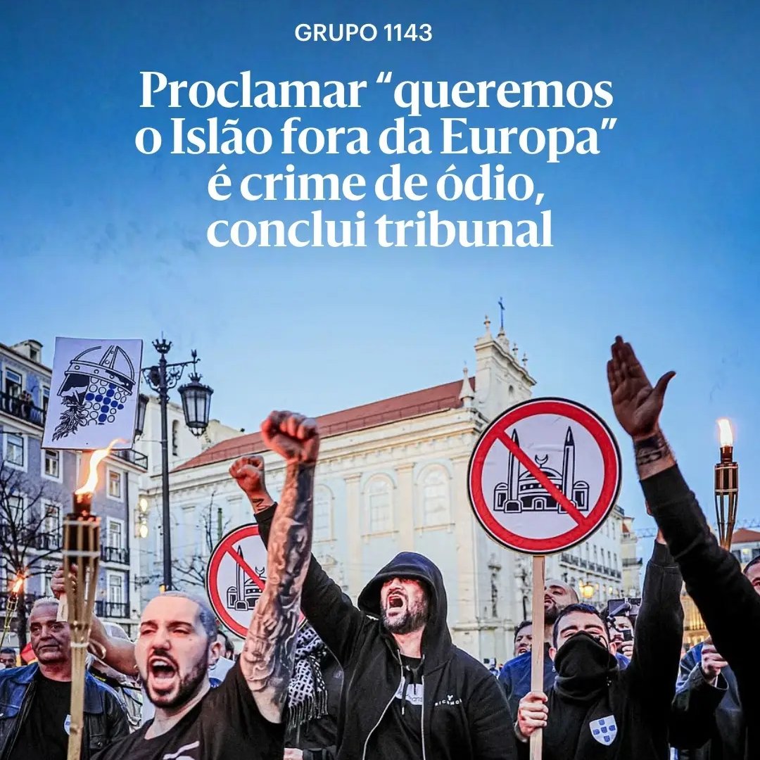 Defender a nossa casa é "crime de ódio", mas destruir a nossa civilização é "progresso" para este regime. ⚖️❌

Tribunais usados como ferramentas para nos silenciar e substituir. A mordaça ideológica está oficializada: ou aceitas o fim de Portugal, ou és criminoso. 🇵🇹🤐