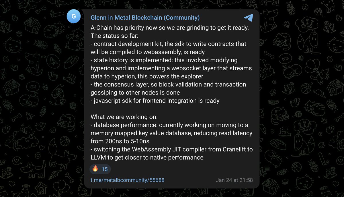 A-Chain update:

Core blockchain functionality is complete!

Current focus is on performance optimization and protocol hardening to prepare for real-world scale!

$METAL $XPR