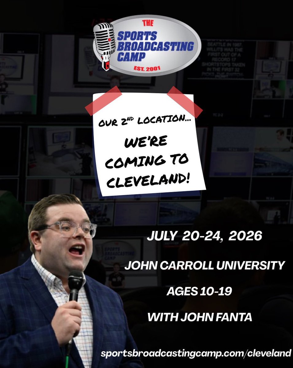 To all of my Cleveland family, friends and beyond! 

Very excited to collaborate with the <a href="/SportsBcastCamp/">The Sports Broadcasting Camp</a> this summer and bring a camp for ages 10-19 to Northeast Ohio from July 20-24! Giving back to my roots means everything. So excited. For info: sportsbroadcastingcamp.com