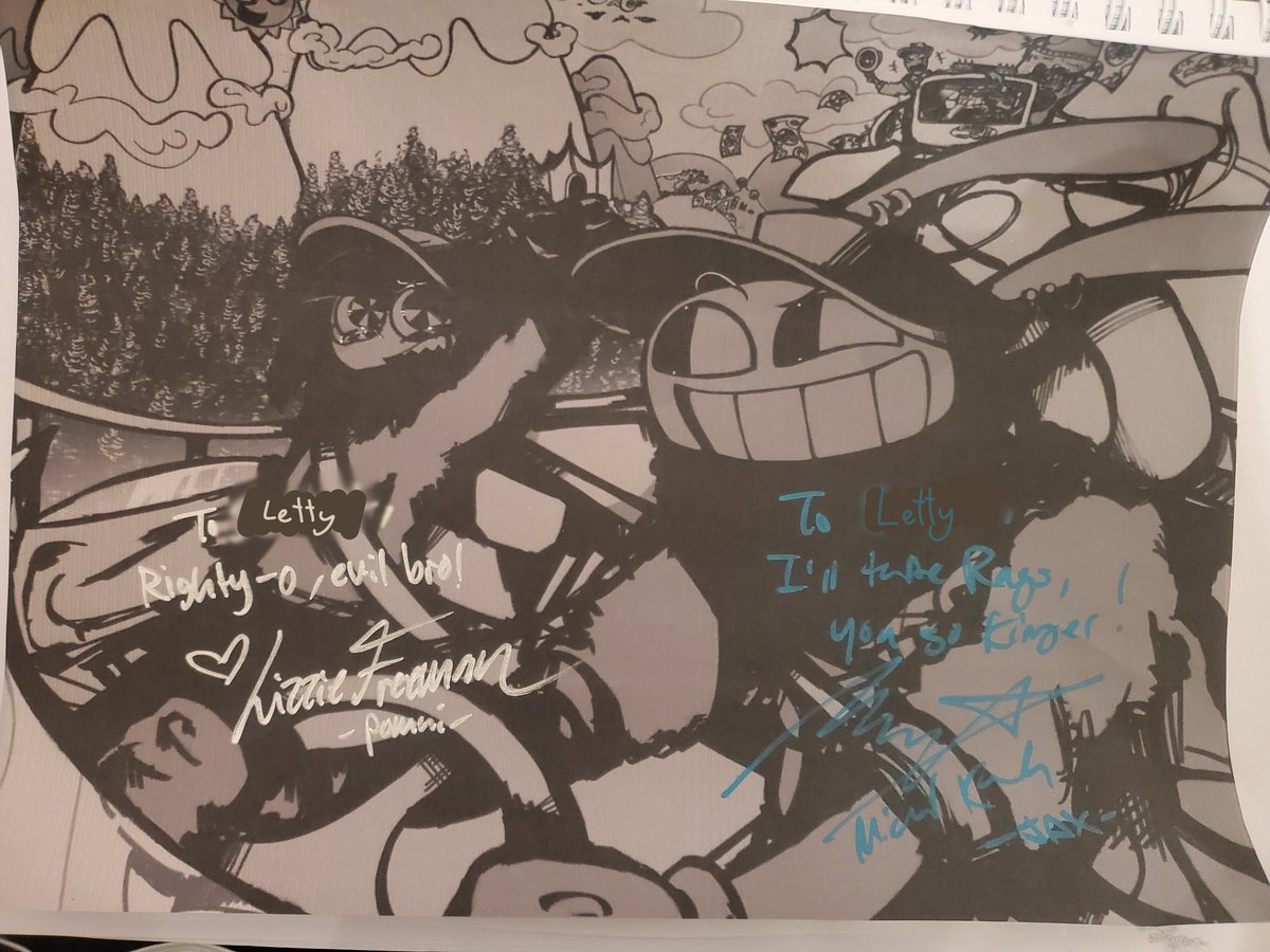 Testing out procreate + wanted to try a detailed background, So I went with a robbery adventure or something? (I drew this a little while ago now)
Also went to the lodon mega con! Both micheal and Lizzie signed them, super greatful :>!

#TADC #tadcjax #tadcpomni #funnybunny