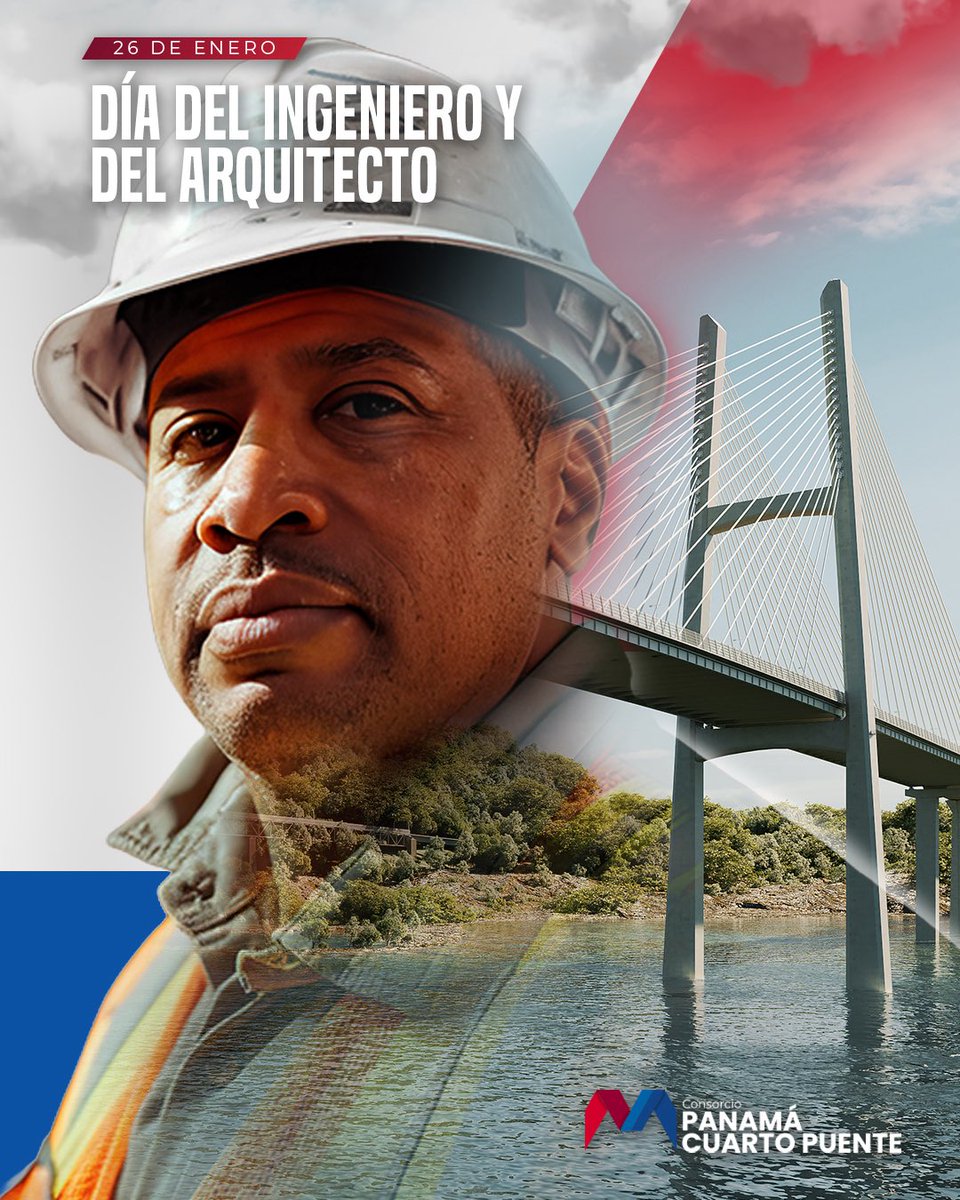 🛠️📐 En el Día del Ingeniero y del Arquitecto, reconocemos a quienes convierten los planos en realidad. En el #CuartoPuente, su rigor, creatividad y compromiso hacen posible una obra que conectará a Panamá y dejará huella para las próximas generaciones. 🌉🇵🇦