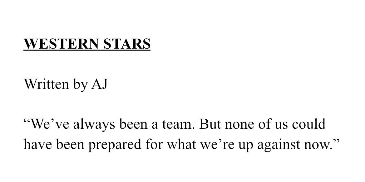 New draft begins now… #WesternStars