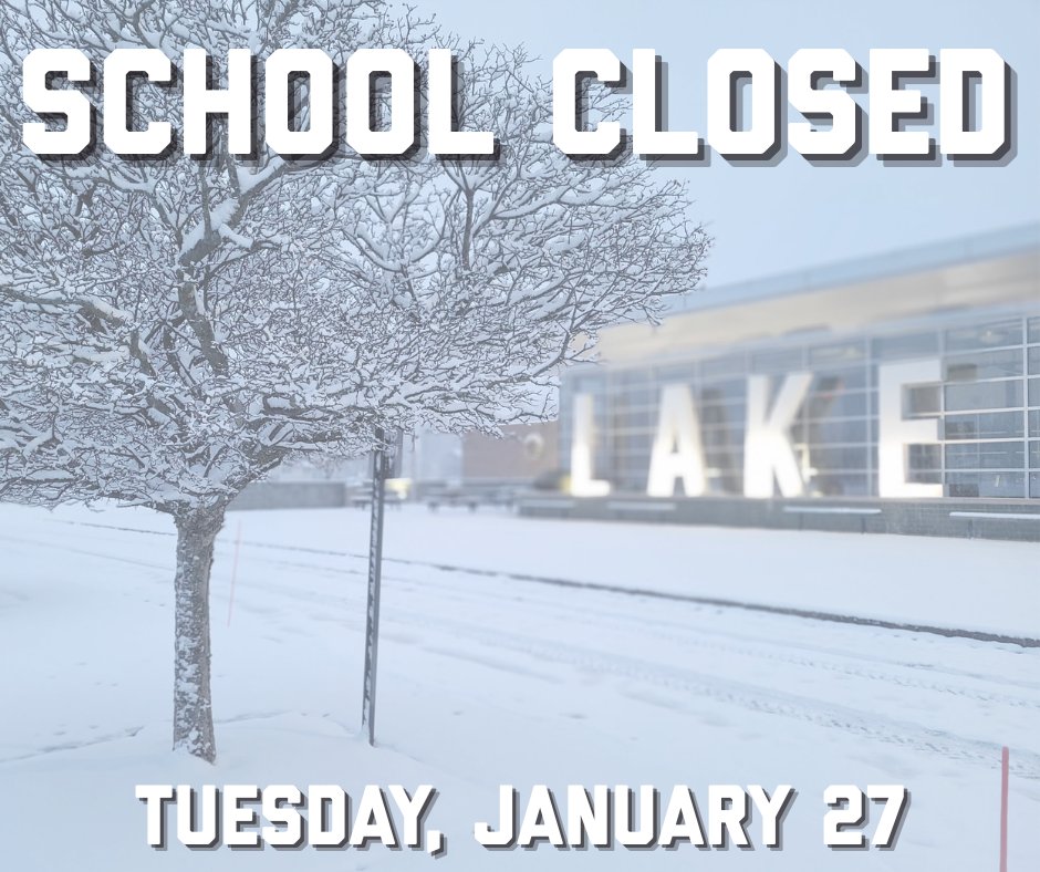 lakecatholic's tweet photo. Because of the forecasted extreme cold and dangerous wind chills, Lake Catholic will be closed on Tues., Jan. 27.

School offices will be open. Coaches will communicate with their teams regarding practices, competitions after 10a.

Thanks for your understanding, and stay safe. https://t.co/DX1qdkvCzT