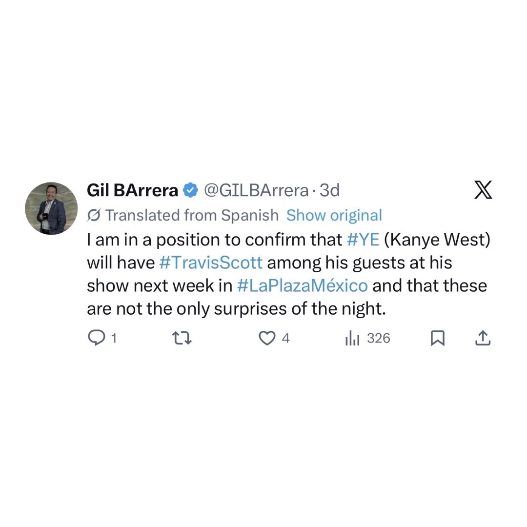 THARAGERS's tweet photo. KANYE WEST / YE
TRAVIS SCOTT
PESO PULMA
FUERZA REGIDA
➕ MORE

LIVE IN MEXICO CONCERT 🇲🇽

🚨 JANUARY 30-31 🚨

▫️Confirmed by Mexican showbiz reporter &amp; radio host, Gil Barrera https://t.co/0DxoAFw3zh
