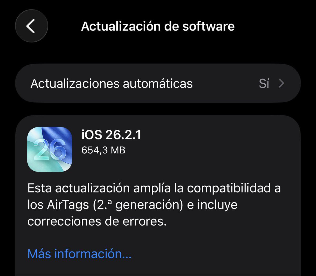 IOS 26.2.1 disponible 📱