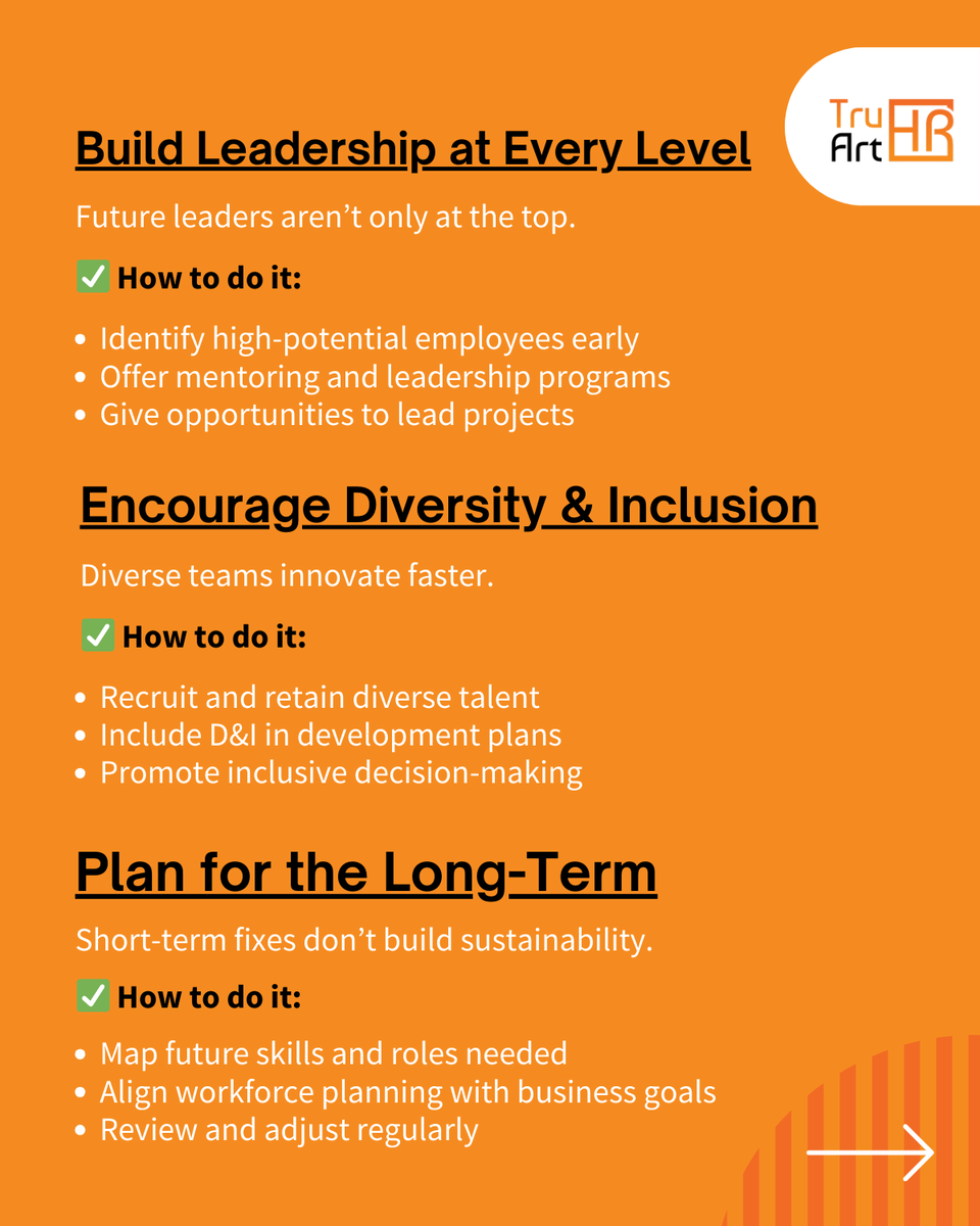 tru_art_hr's tweet photo. 7 Ways to Build a Future-Ready Workforce 

It doesn’t happen by accident.

It’s built with continuous learning, smart tech, strong leadership, and intentional planning.

Swipe to see how teams can adapt, innovate, and thrive 👉

#TalentStrategy #HRBestPractices #EmployeeGrowth https://t.co/bcIKOojSwn