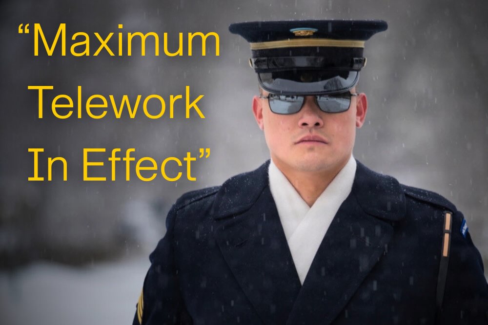 I know they posted this to do the meme where they're outside during bad weather but it really looks like this dude is informing you of the policy.