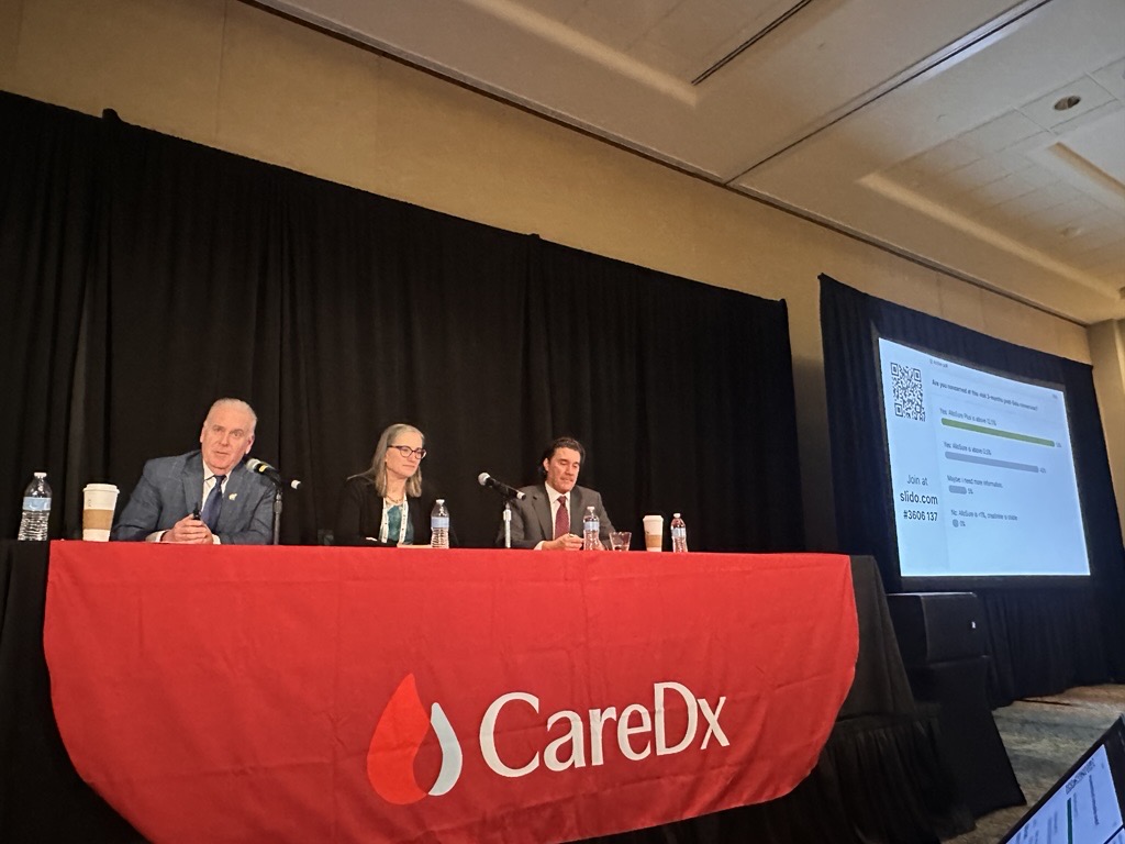 CareDx's tweet photo. Wrapping up a great few days at #ASTSWinter! Our interactive
symposium with Dr. Matthew Cooper and Dr. Zoe Stewart Lewis
featured real-world AlloSure® cases, discussions on incorporating
AlloSure® Plus into clinical decision-making, and new data from the
KOAR study. @ASTSChimera https://t.co/nveDervaEu