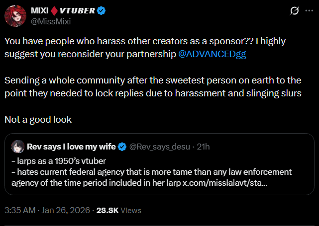 KirscheVerstahl's tweet image. Having a disagreement on twitter is not worth uninvolved people trying to struggle session a sponsor into dropping a creator
If we play by the logic of "Rev sent his community to say mean words in Lala's replies" (which he didn't do)
then Lala sent her community to financially…